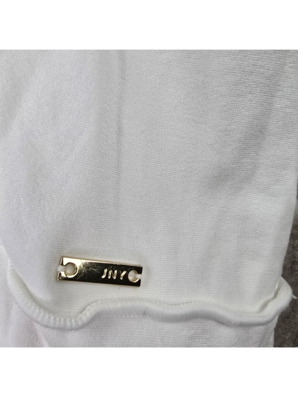 Jones New York Signature Womens Oversized White Top With 3/4 Sleeves - Picture 4 of 8